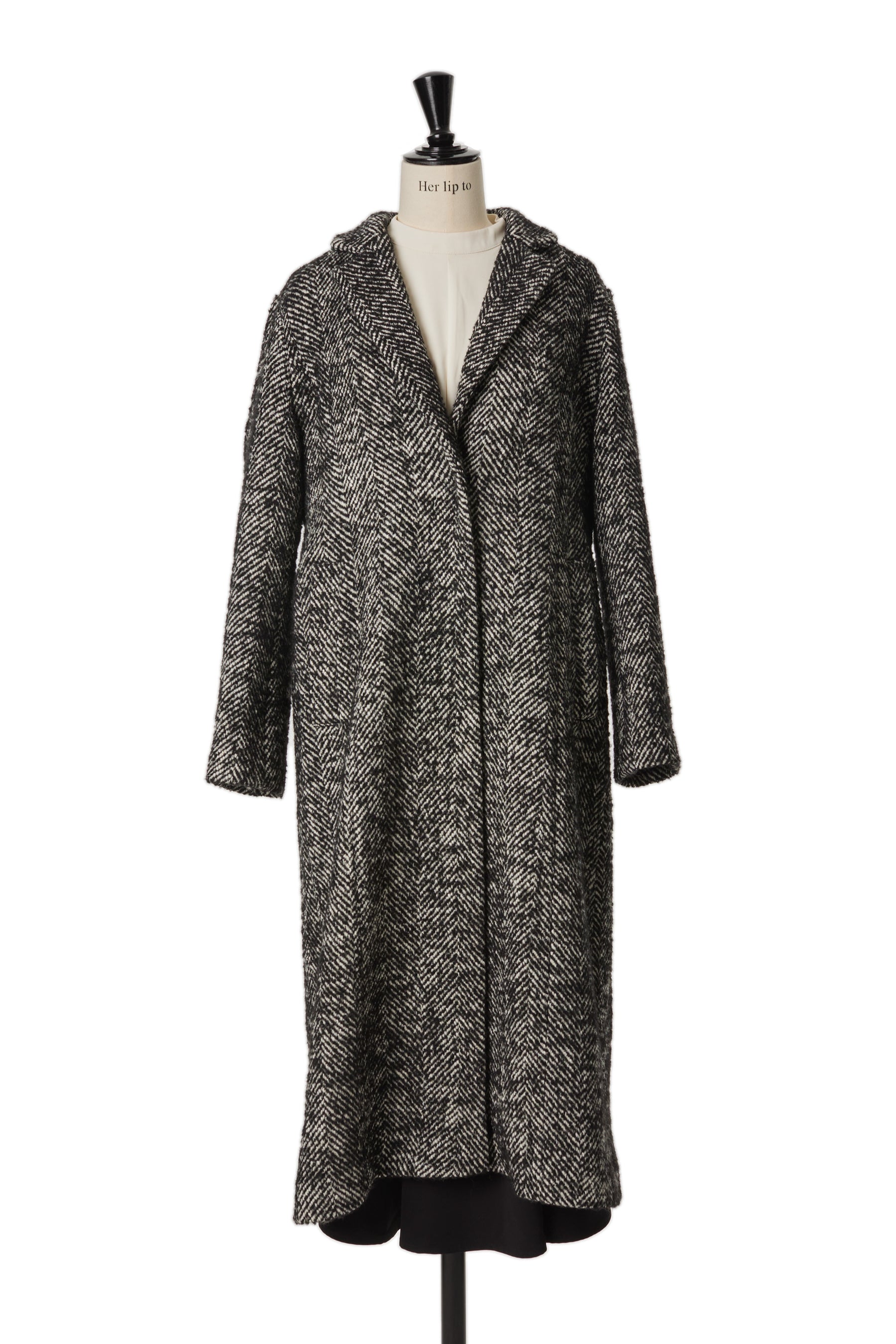 Herlipto herringbone chester coat cocoa アウター | dermascope.com