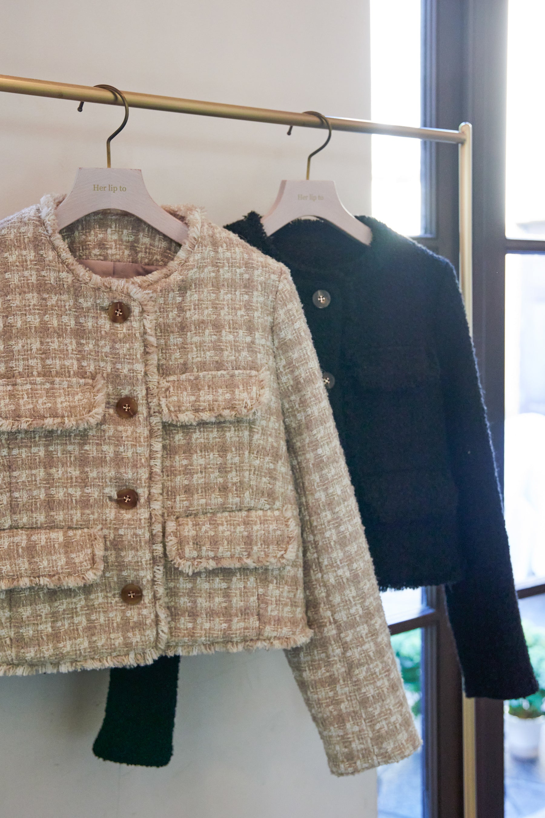 取寄商品 - Herlipto Wool-Blend Fancy Tweed Jacket - 最 安値 買取