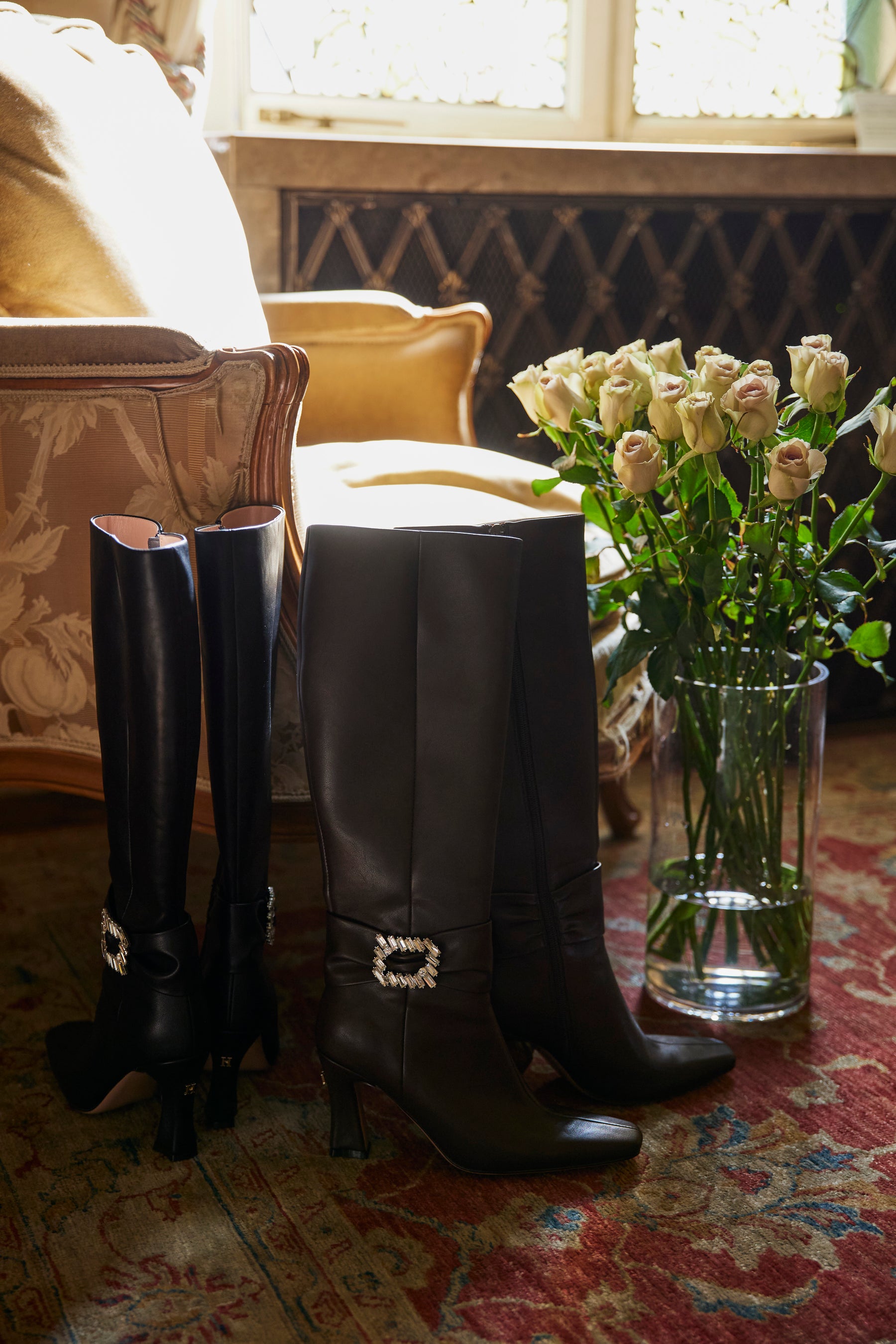 Crystal Bucked Knee Boots