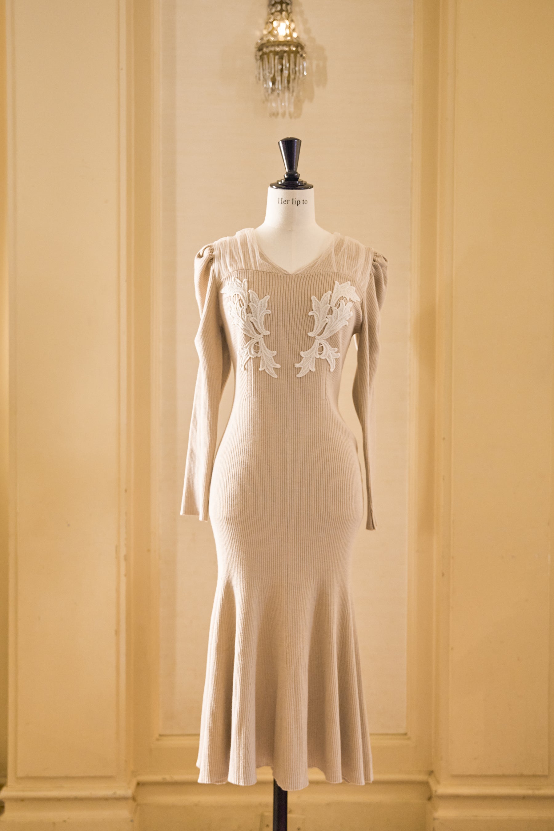 Herlipto Lily Lace Knit Midi Dress | labiela.com