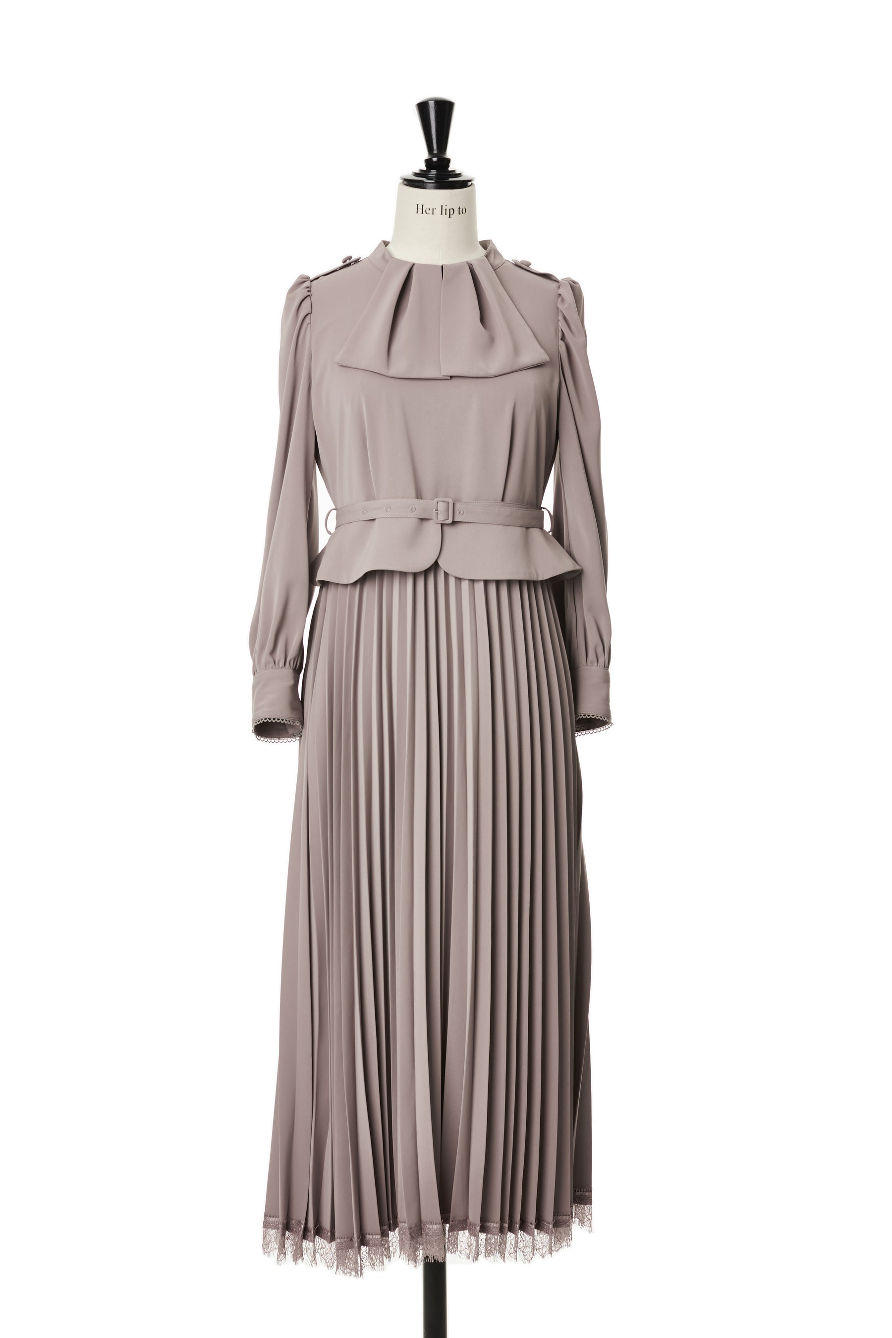 ギフト Her lip to pleated wool blend long dress - mew39production