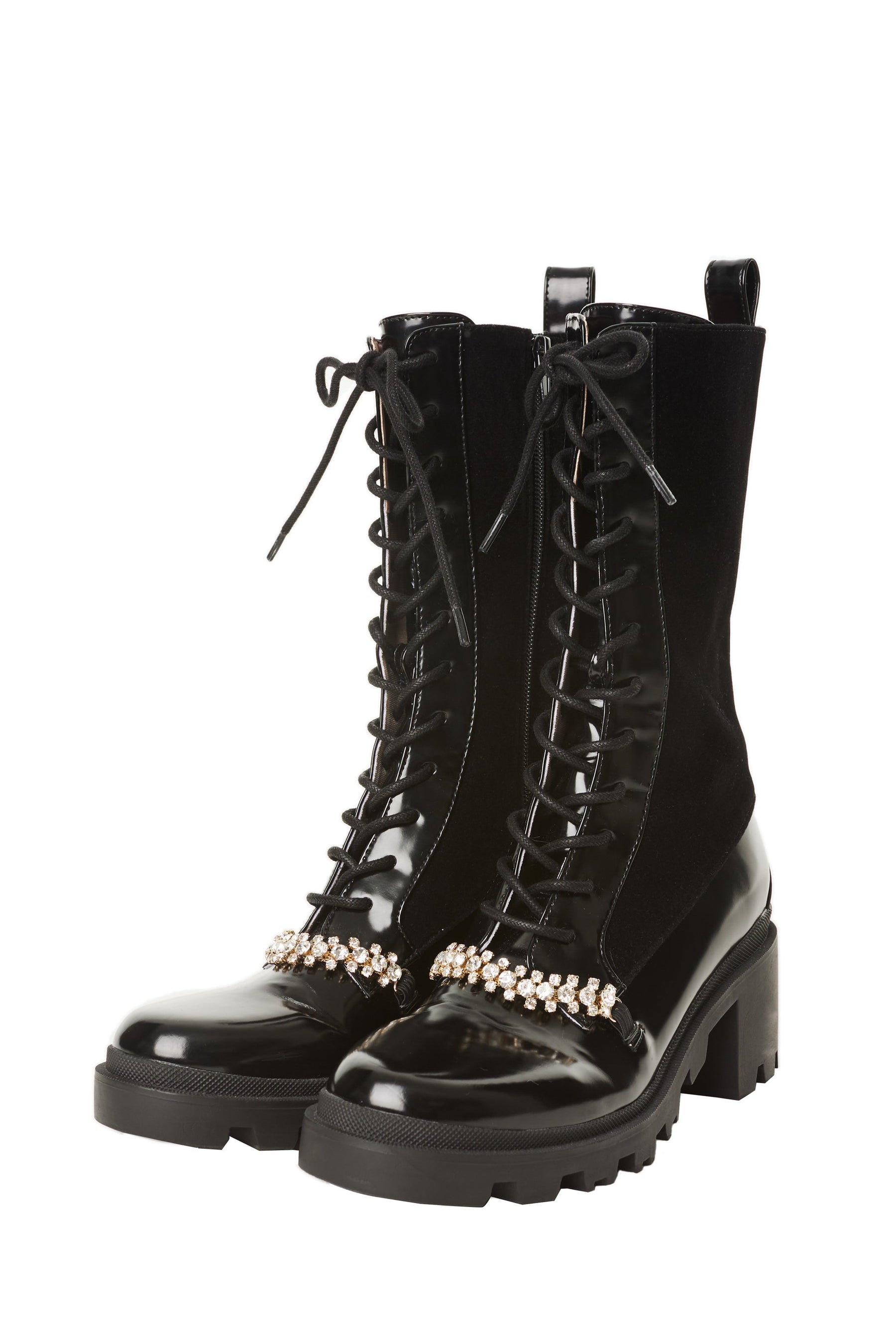 herlipto Crystal Lace-Up Ankle Boots 36-