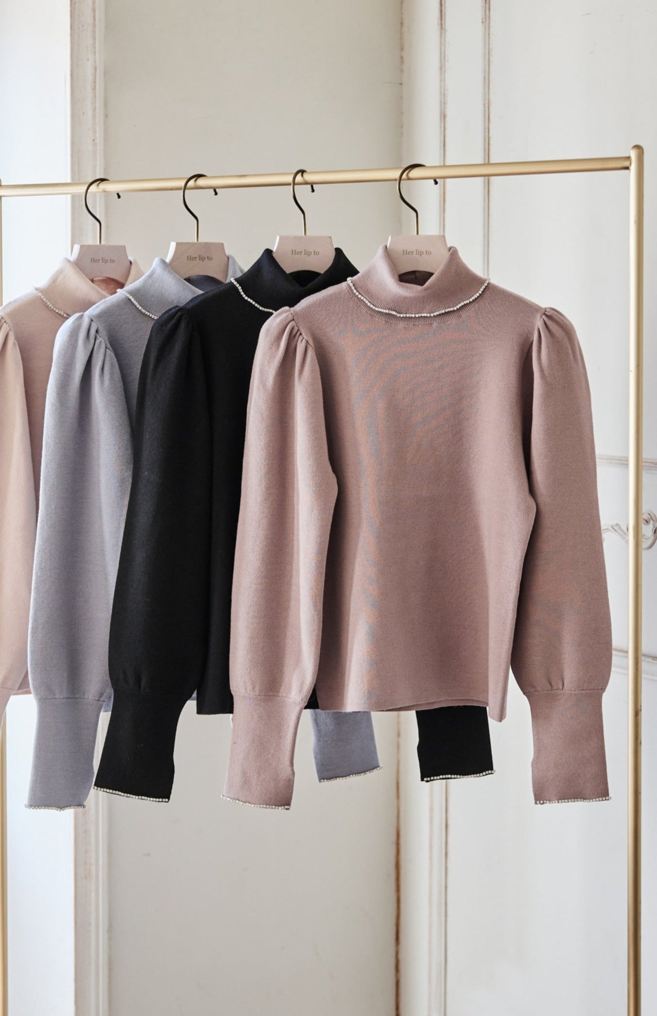 クリアランス半額 herlipto Crystal Turtleneck knit | kotekservice.com