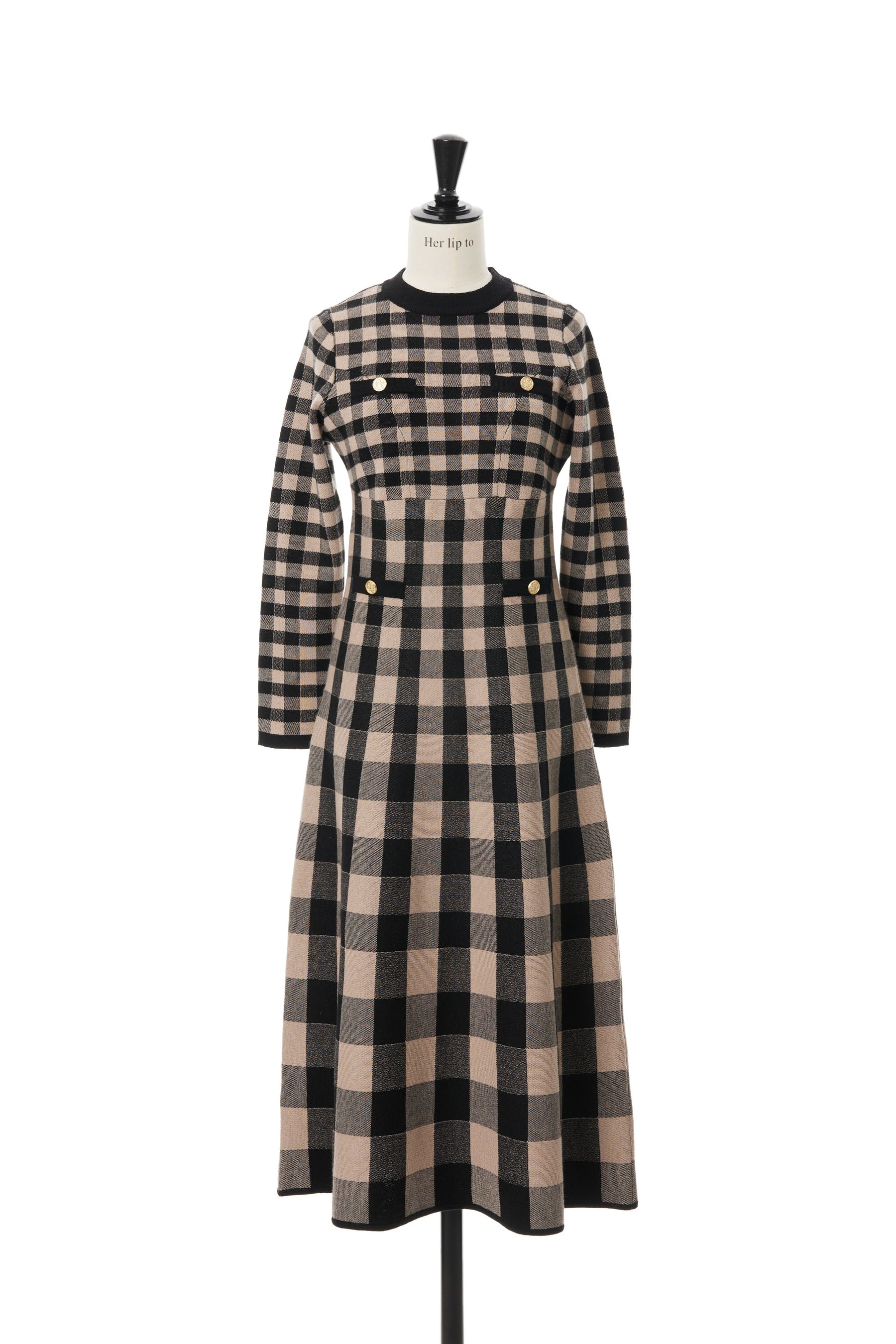 Plaid Jacquard Knit Dress