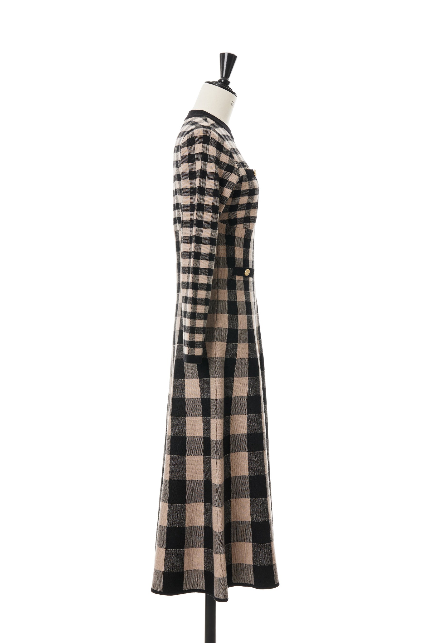 Plaid Jacquard Knit Dress