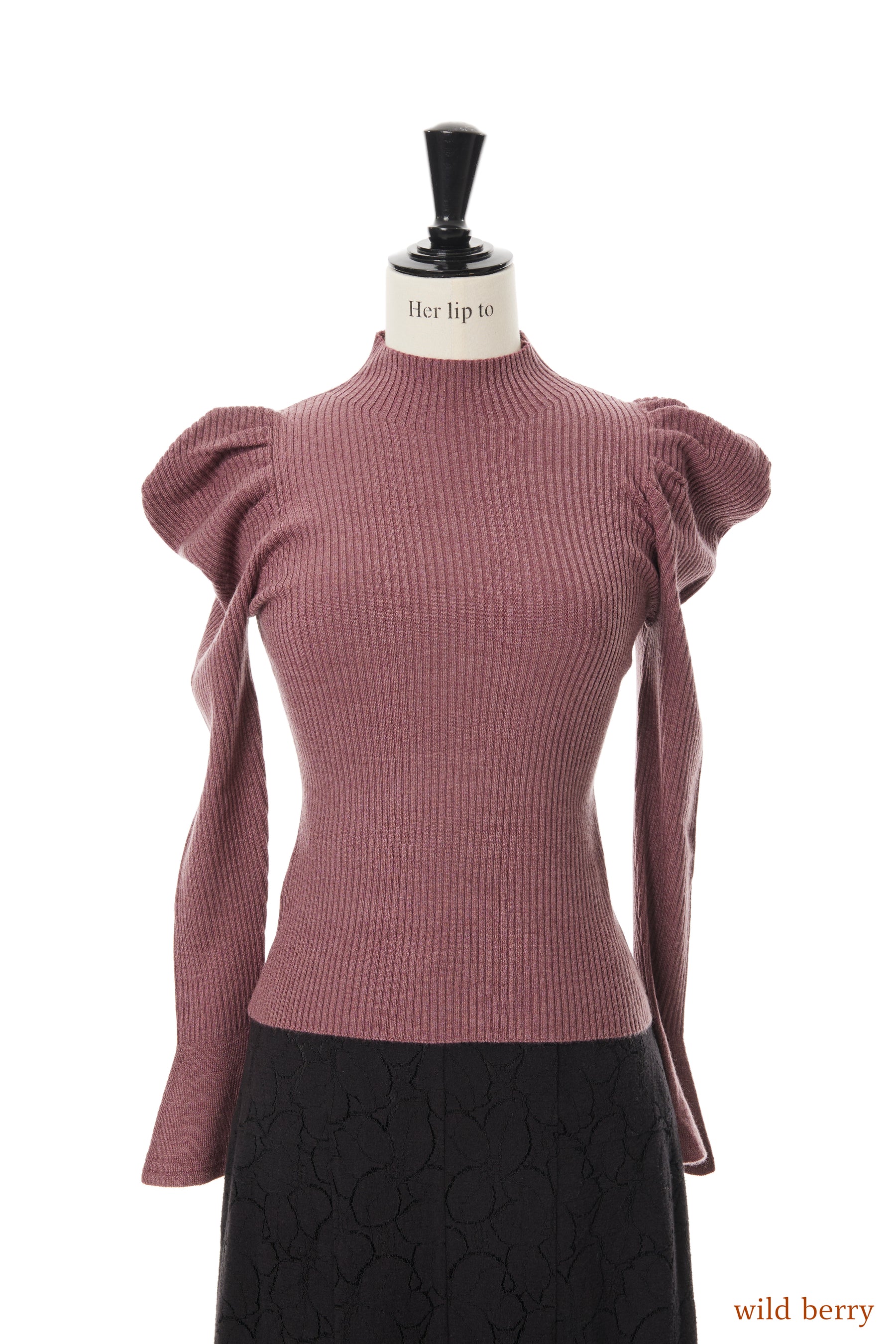 herlipto Volume Sleeve Rib Knit Top