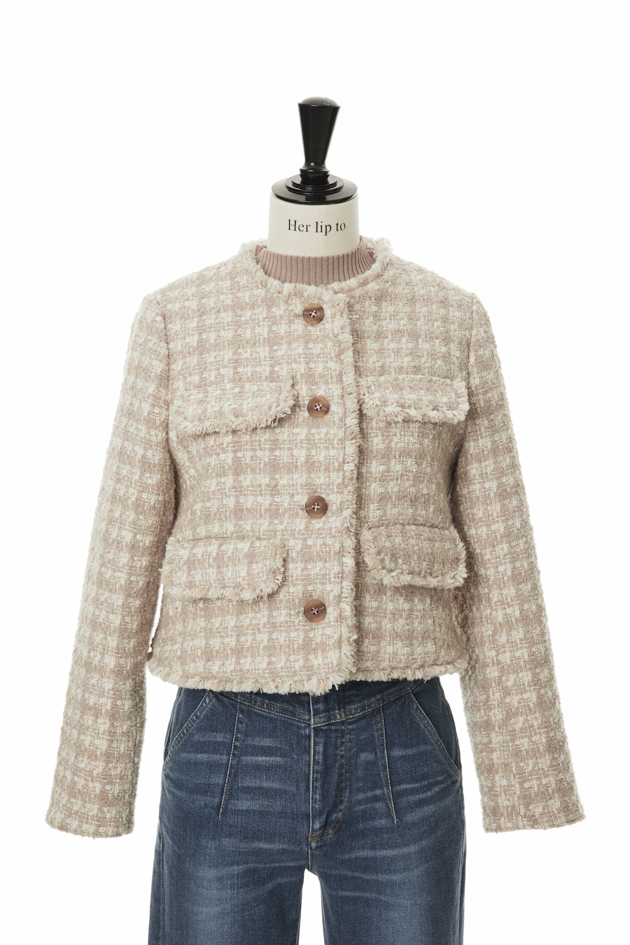 herlipto Wool-Blend Fancy Tweed Jacket |