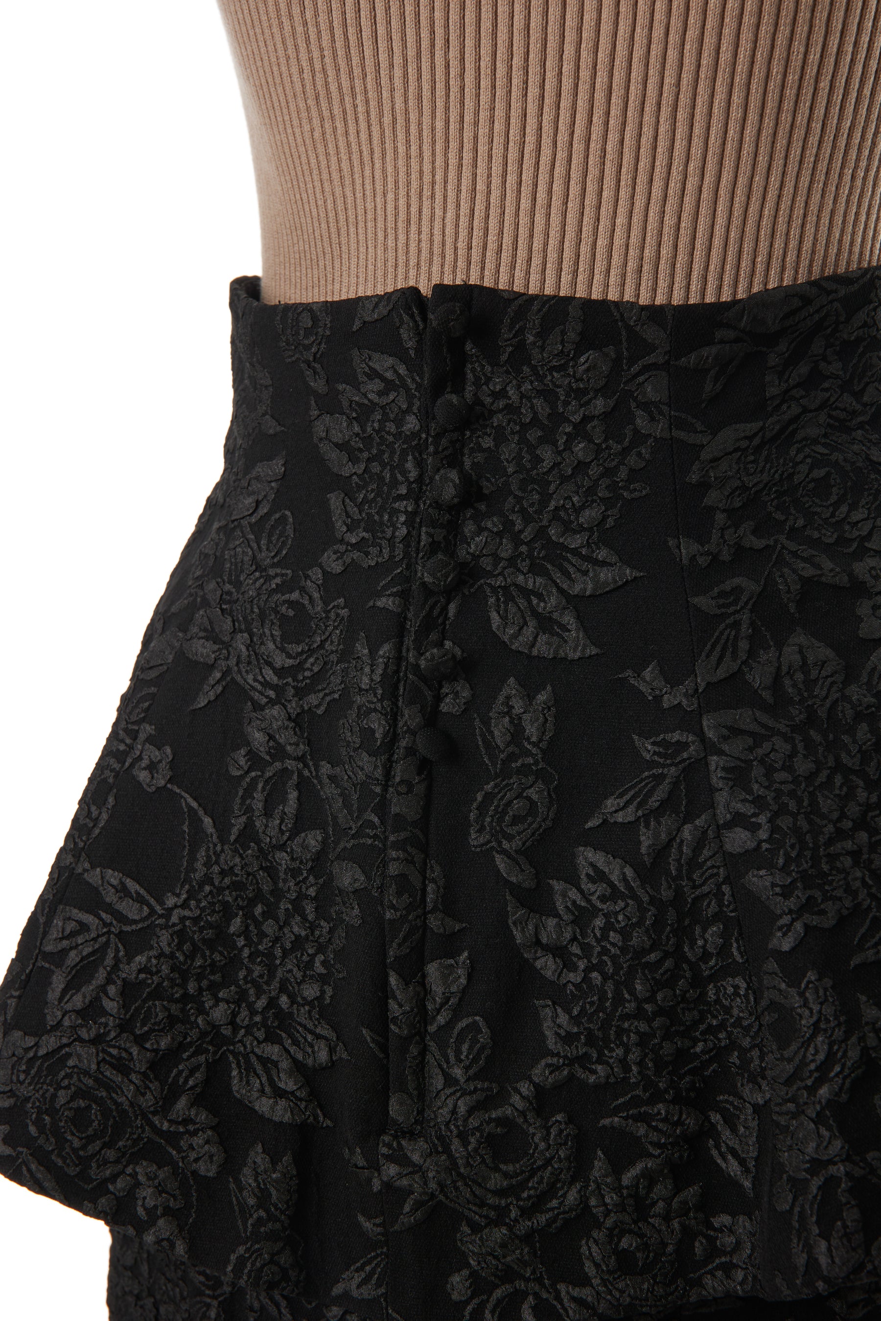 Her lip to Floral Jacquard Peplum Skirt www.krzysztofbialy.com