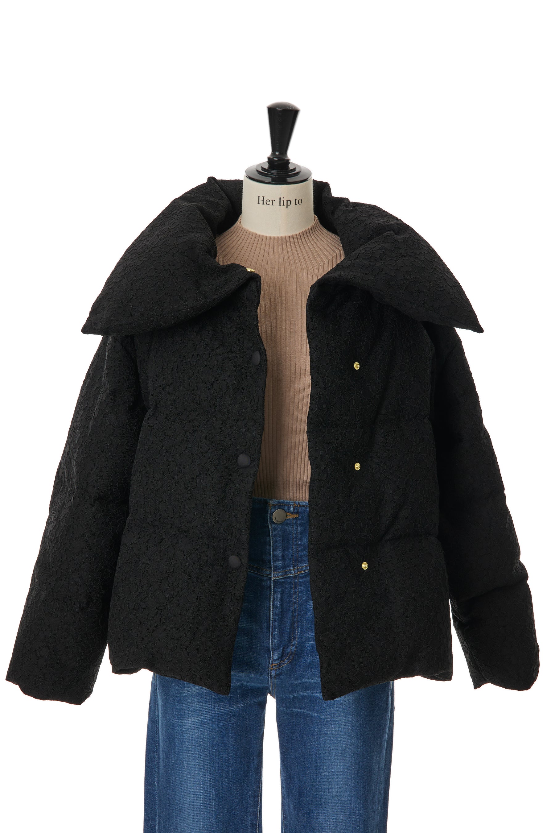 herlipto Lace Shell Belted Down Jacket S - ダウンジャケット