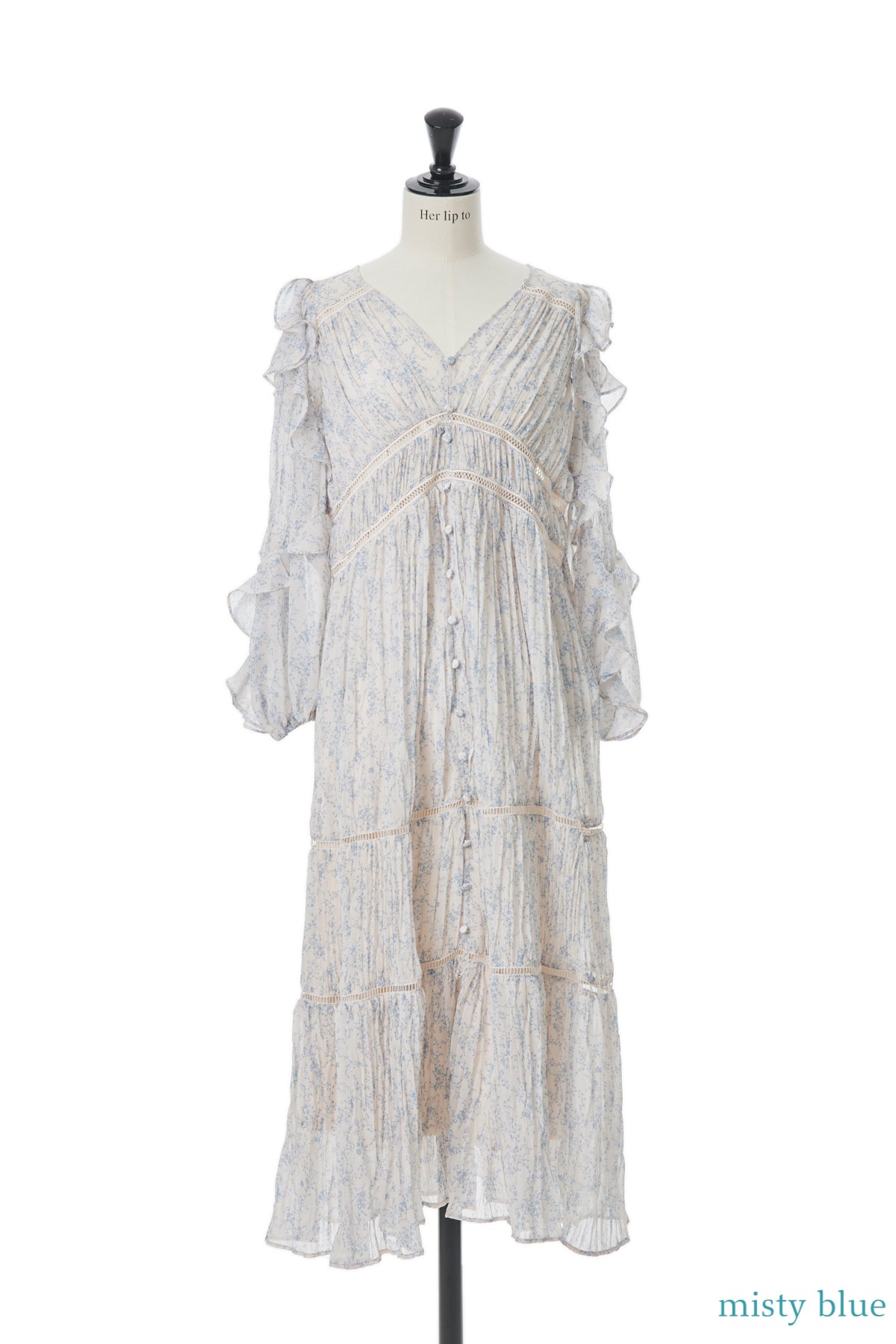 選べる配送時期 Floral Print Random Pleated Dress