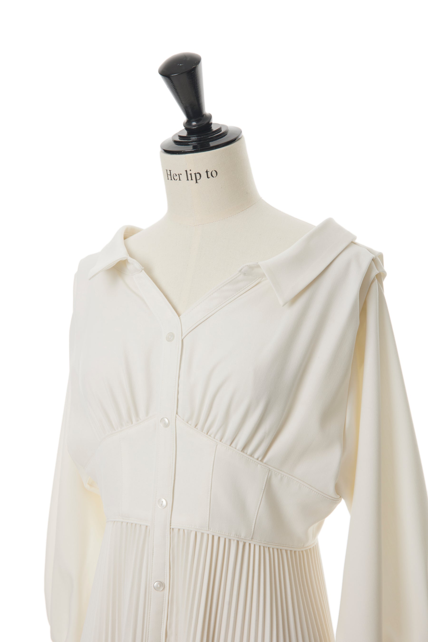herlipto Pleated Open Shirt Dress ホワイト M | www.organicway.co.th