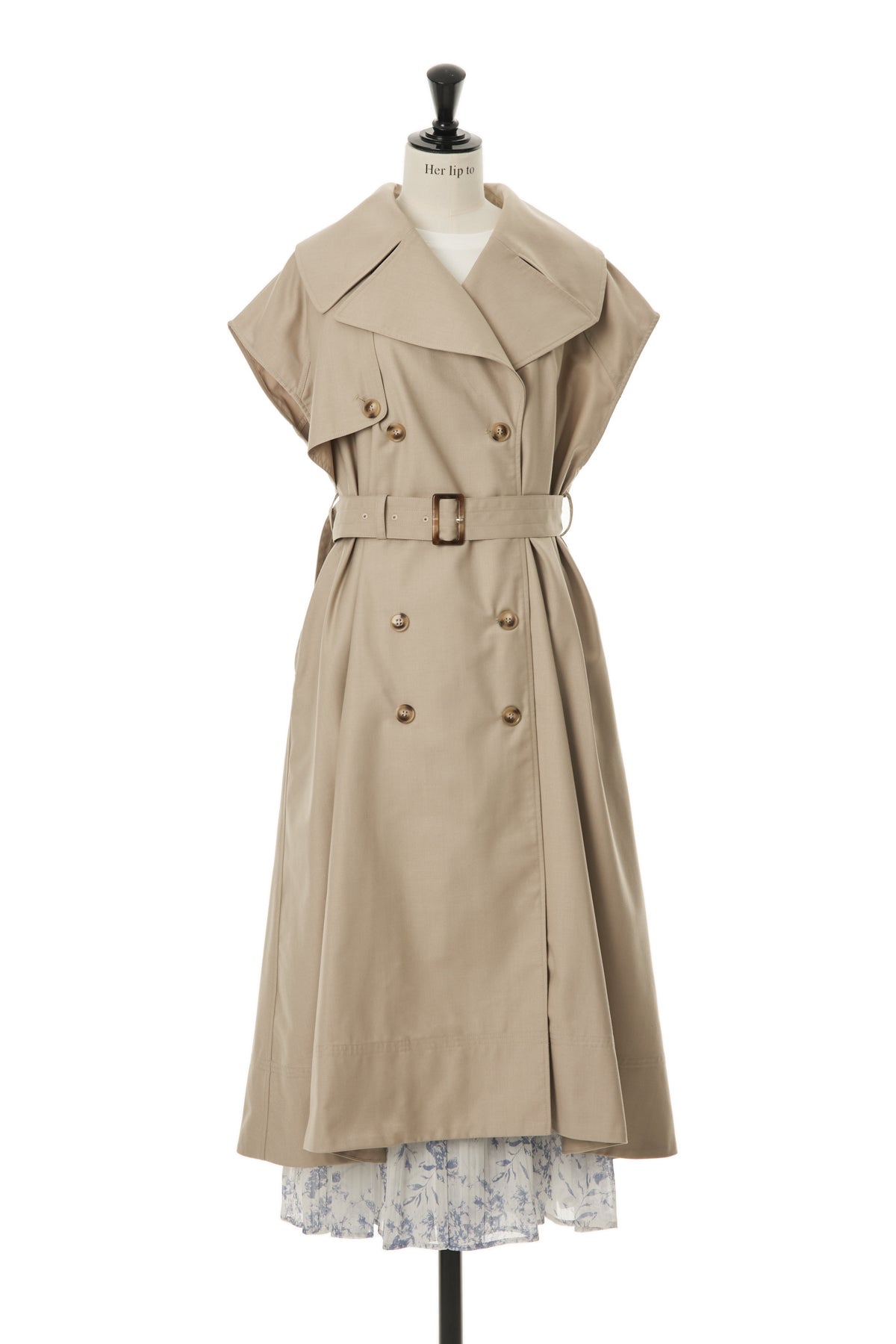 her lip to Belted Dress Trench Coat - アウター