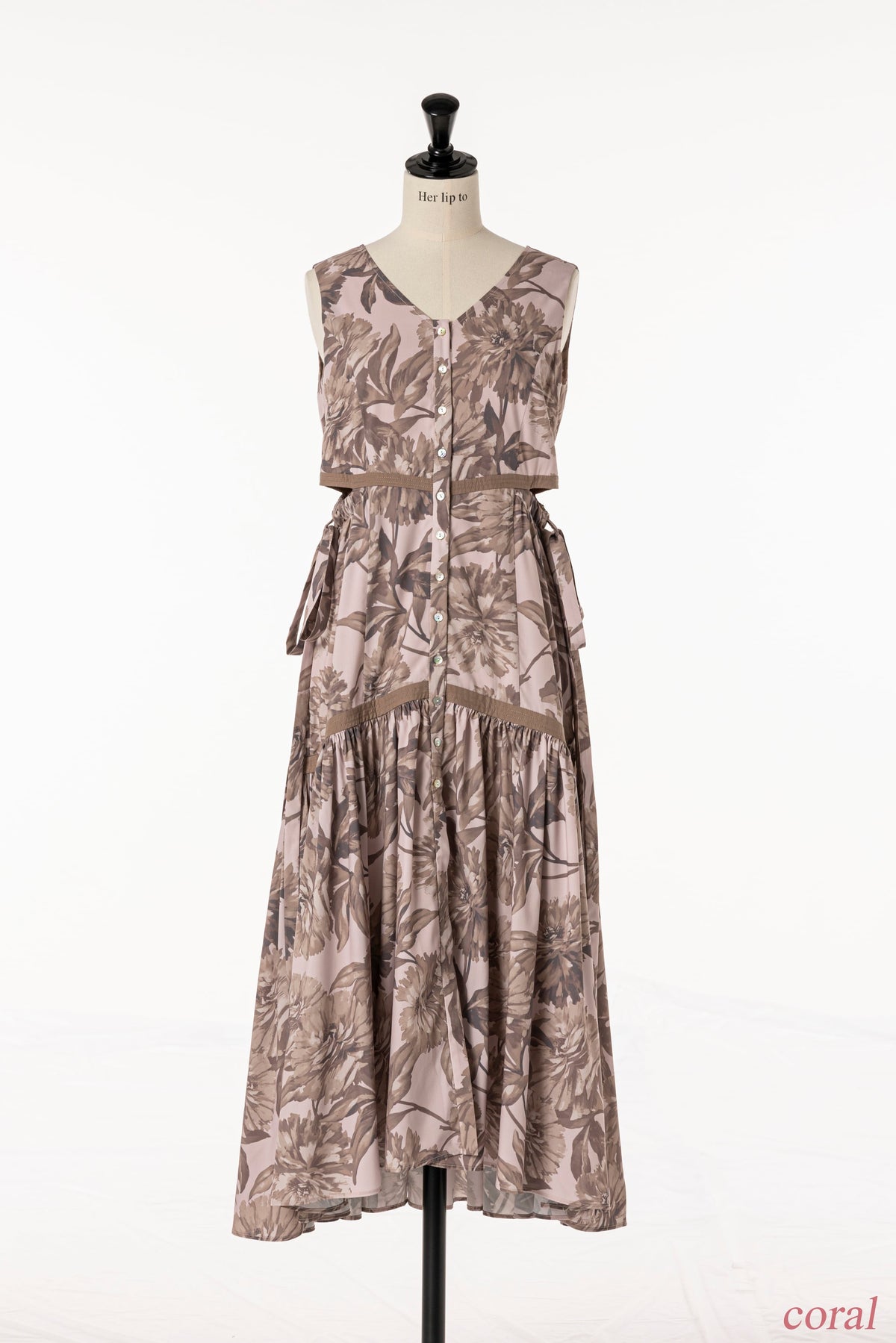 HER LIP TO Jacquard Lace Belt Long Dress