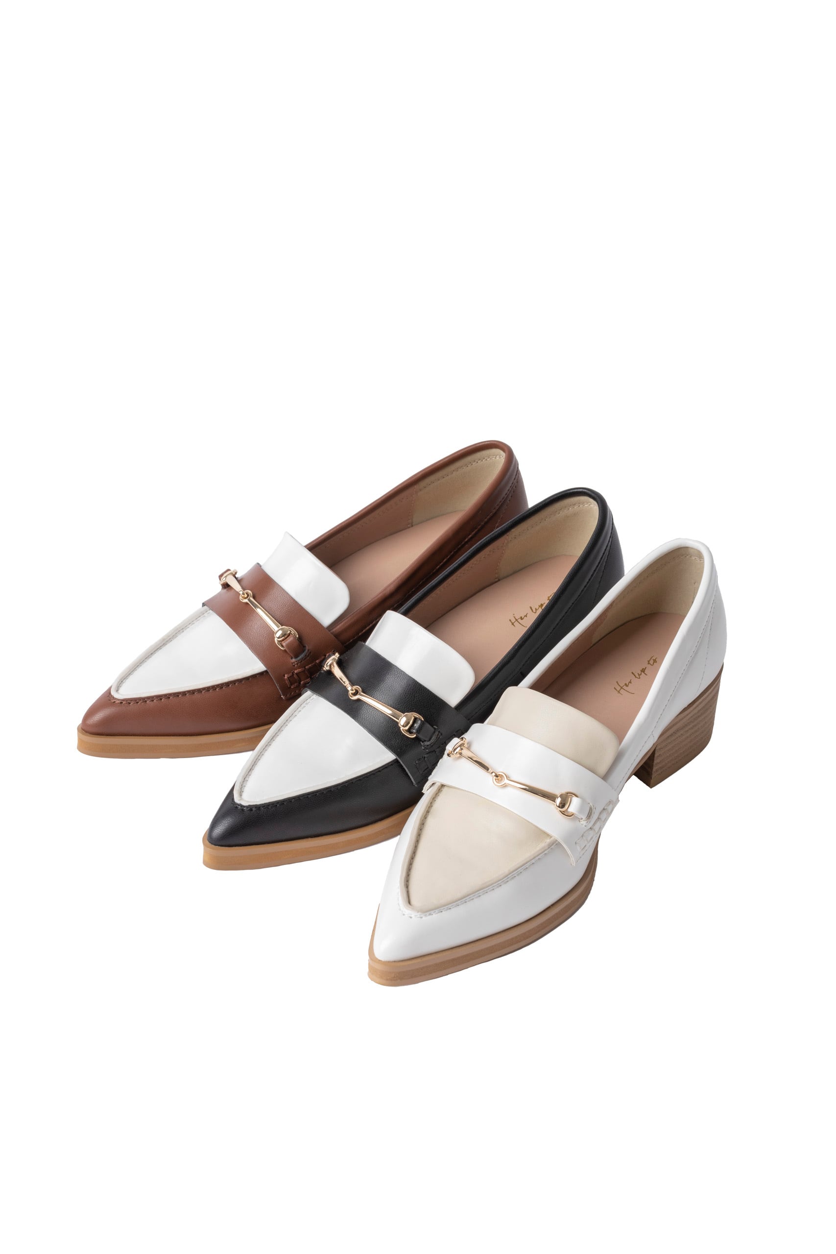 Her lip to Two-Tone Bit Loafers/white/37