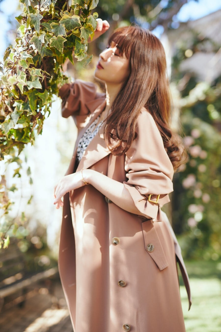 herlipto Belted Dress Trench Coat camel - アウター