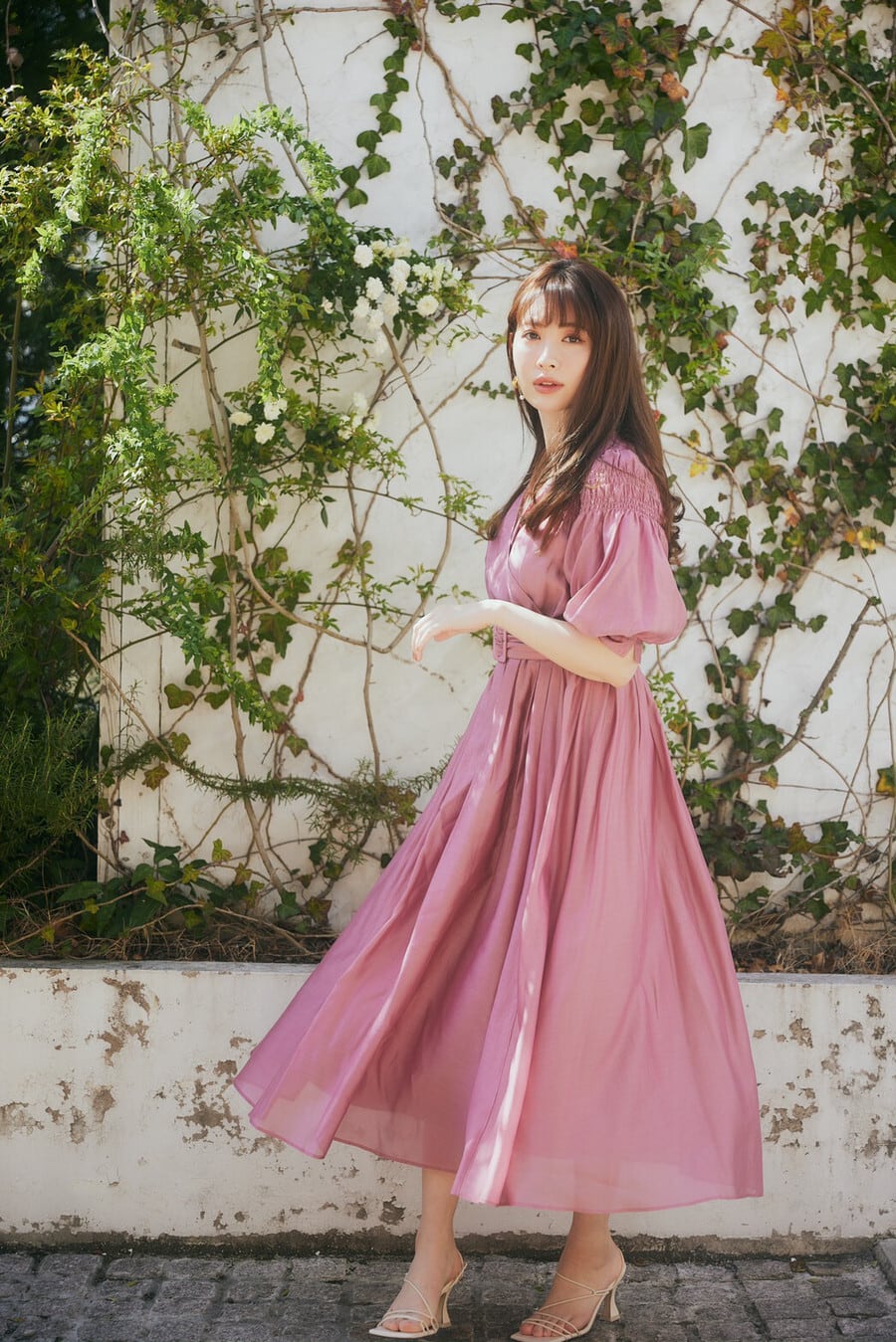 秀逸 Airy Volume Sleeve Dress ピンク rose sleepyhollowevents.com