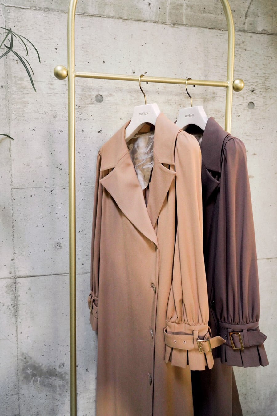 herlipto   Mirage Tippet Long Coat コートノーカラーコート