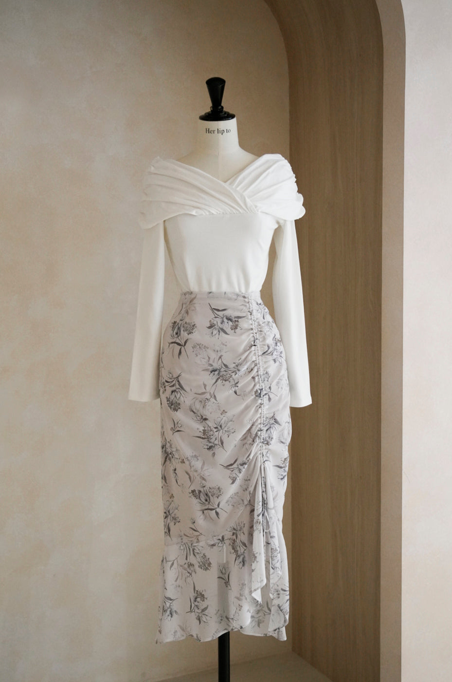 美品 ecru Sサイズ Gentiana Print Frill Set Up