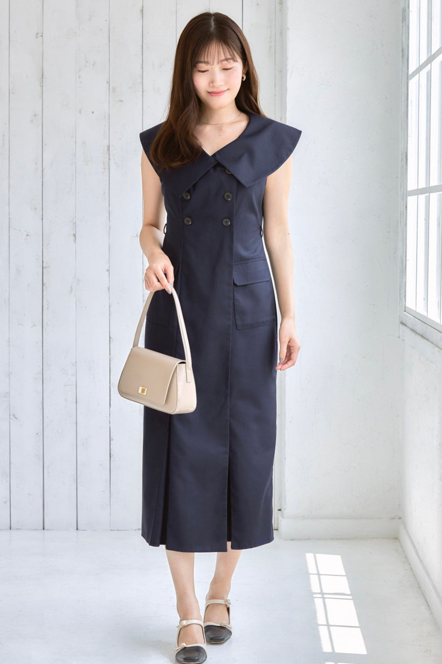 herlipto Saint Charles Big Collar Dress - ひざ丈ワンピース