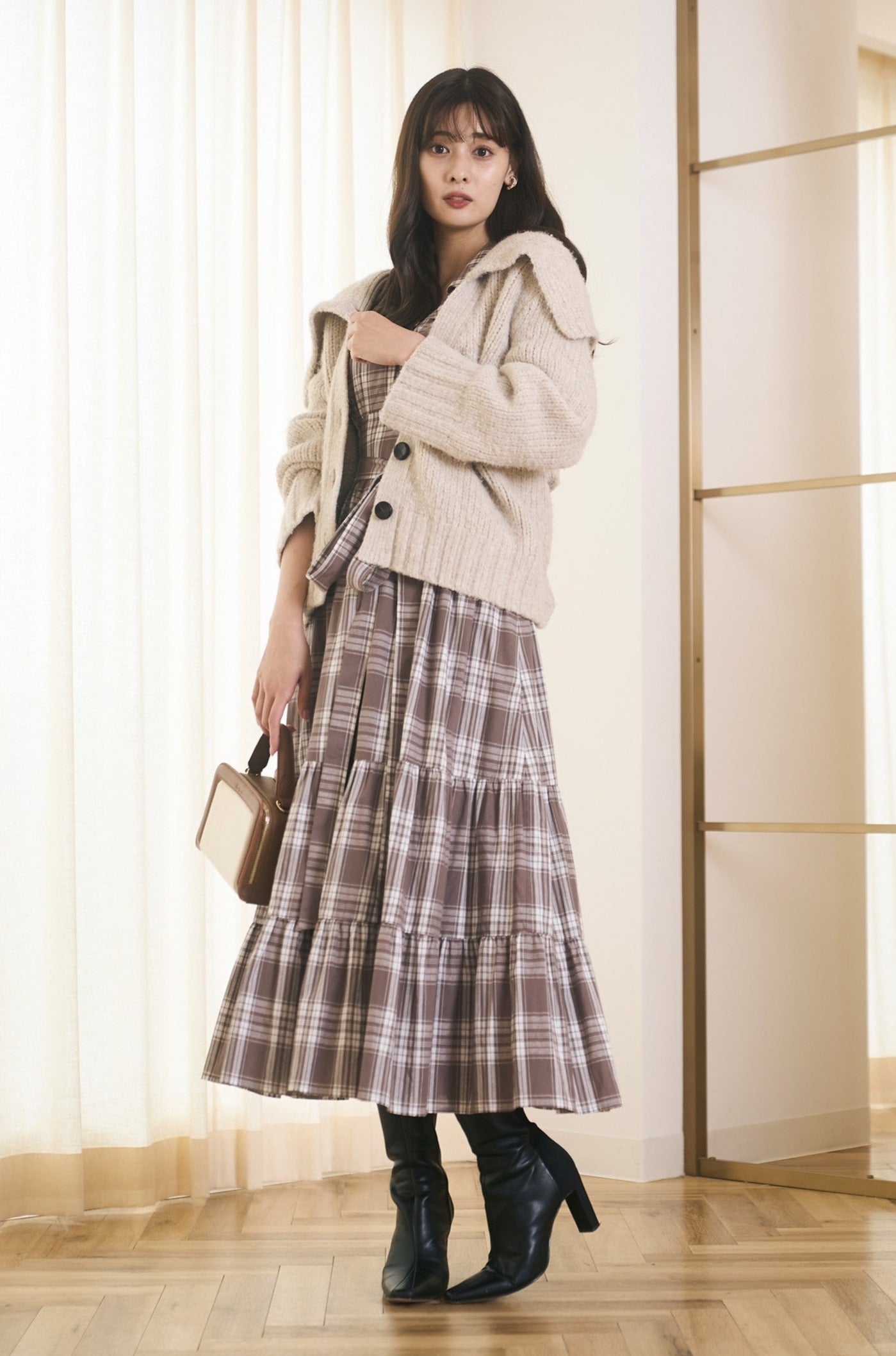 herlipto Bergamo Plaid Tiered Long Dress - ロングワンピース/マキシ ...