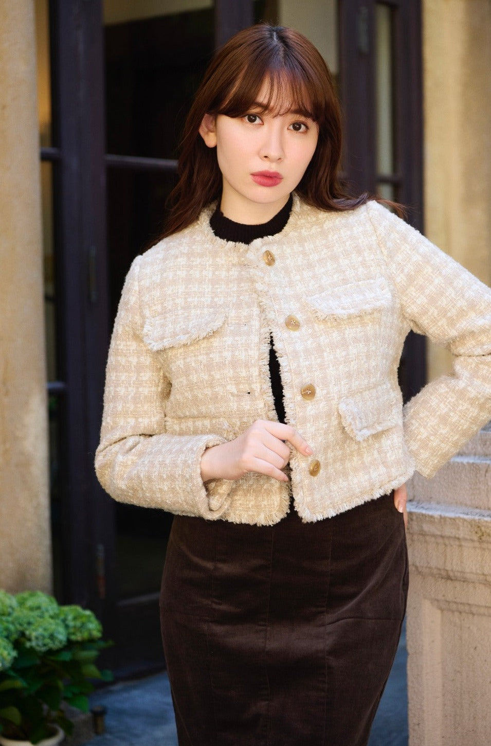 レトロマッチラベル 北欧デザイン 鳥 Herlipto Tweed Jacket