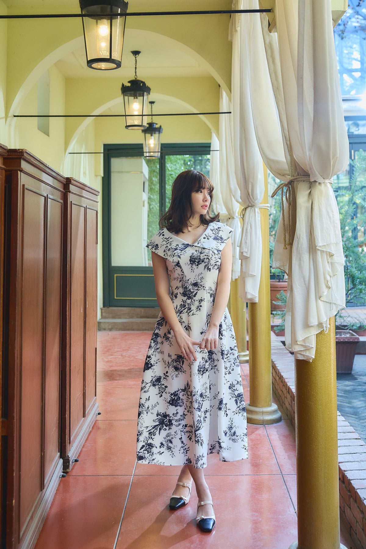 Her lip to♡Back Double Bow Midi Dress - ロングワンピース