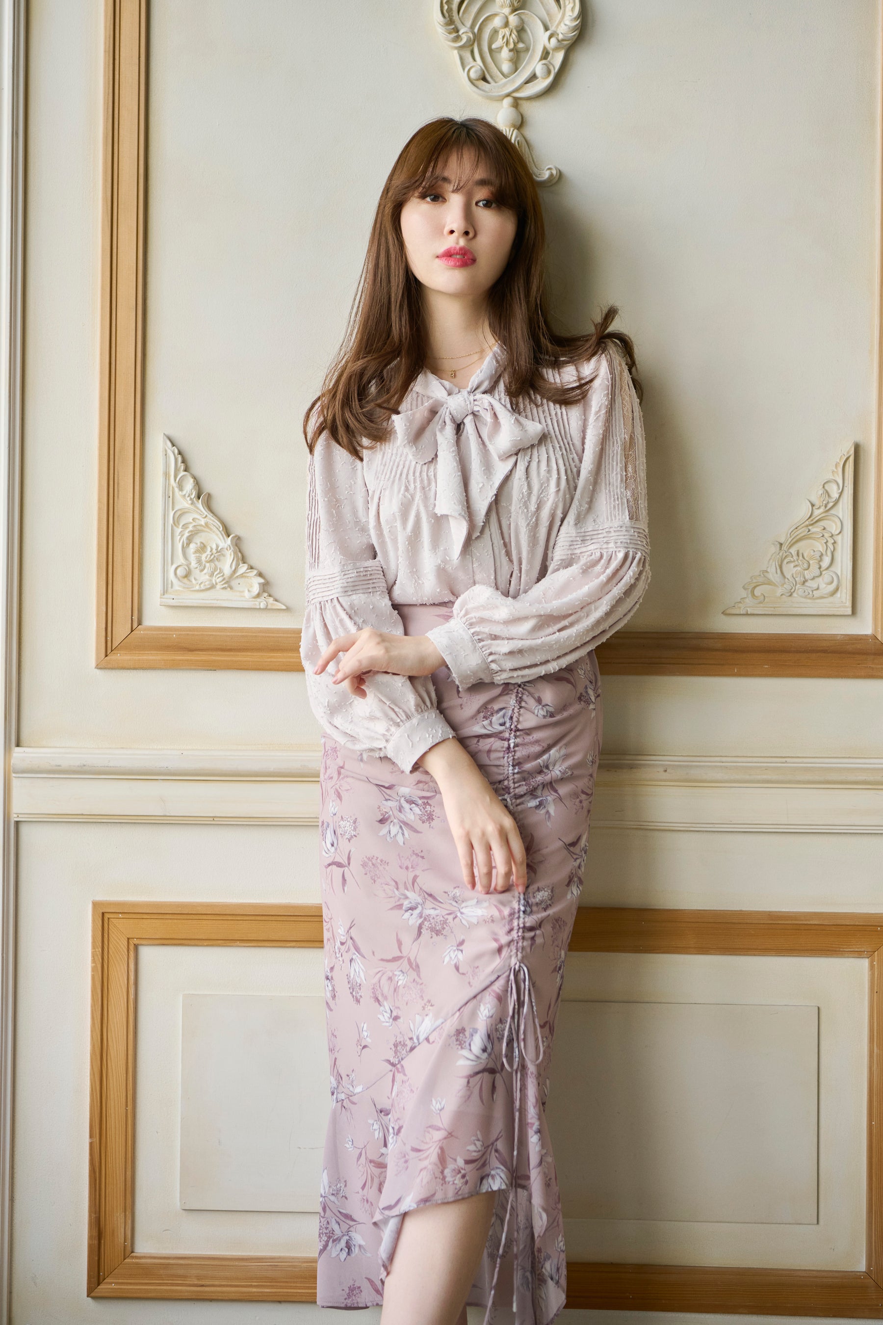 herlipto Bow-Tie Lace Trimming Blouse - トップス