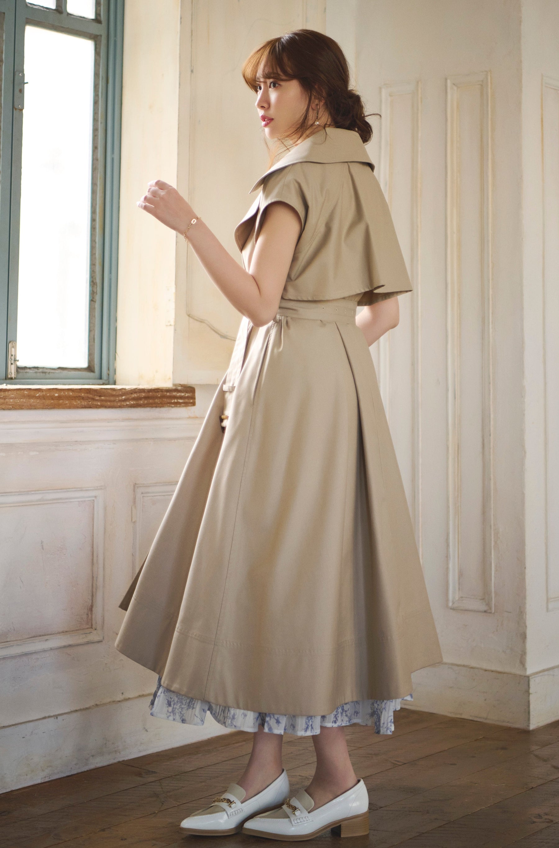 Sサイズ】Sleeveless Twill Trench Dress | angeloawards.com