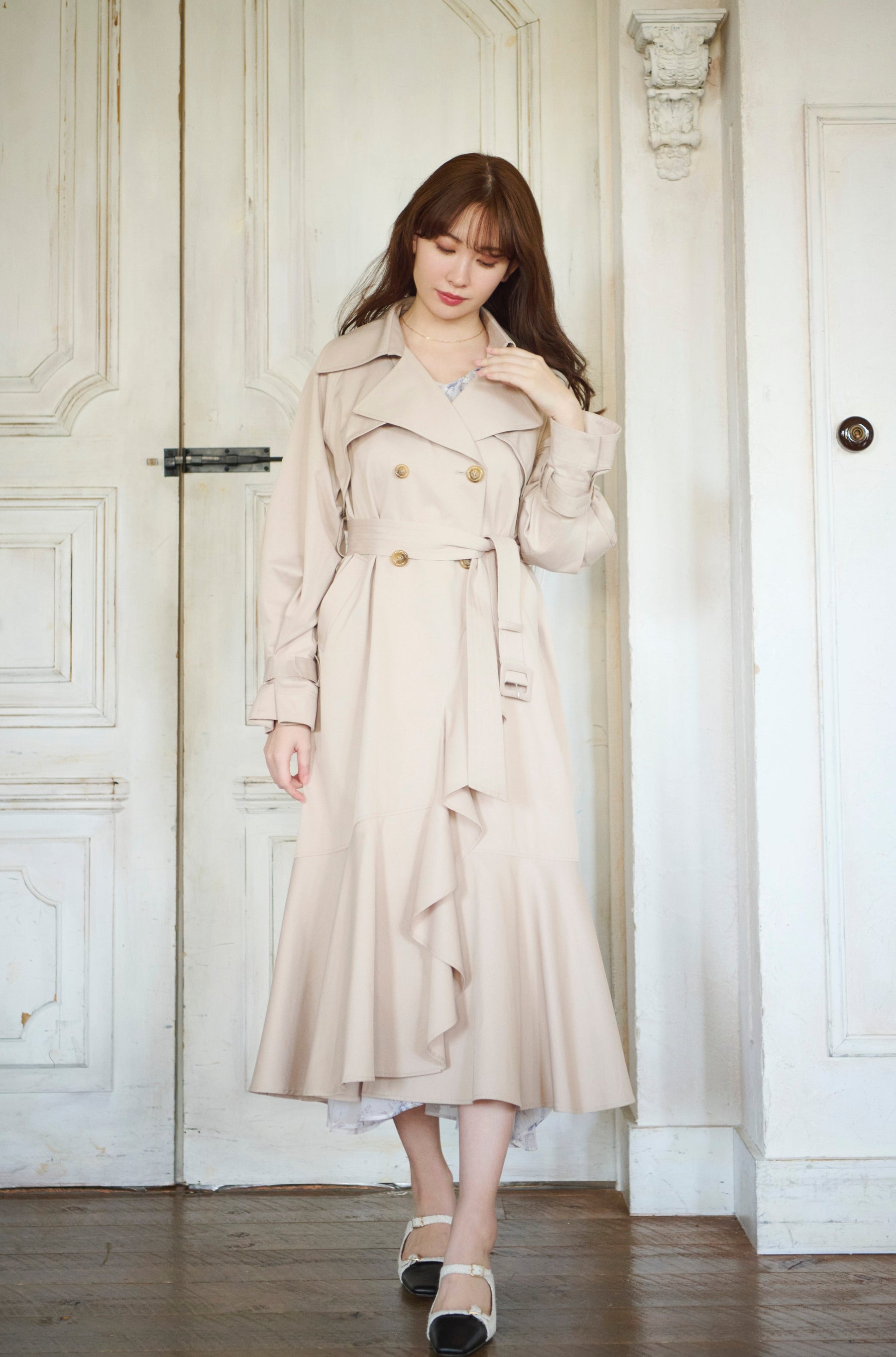 Gaba Ruffled Cotton Trench Coat | jdav-mainz.de