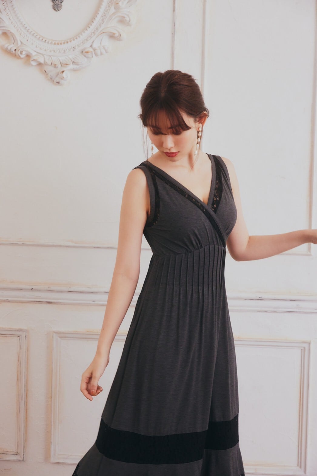 herlipto Lace-trimmed Jersey Long Dress - www.nstt.fr