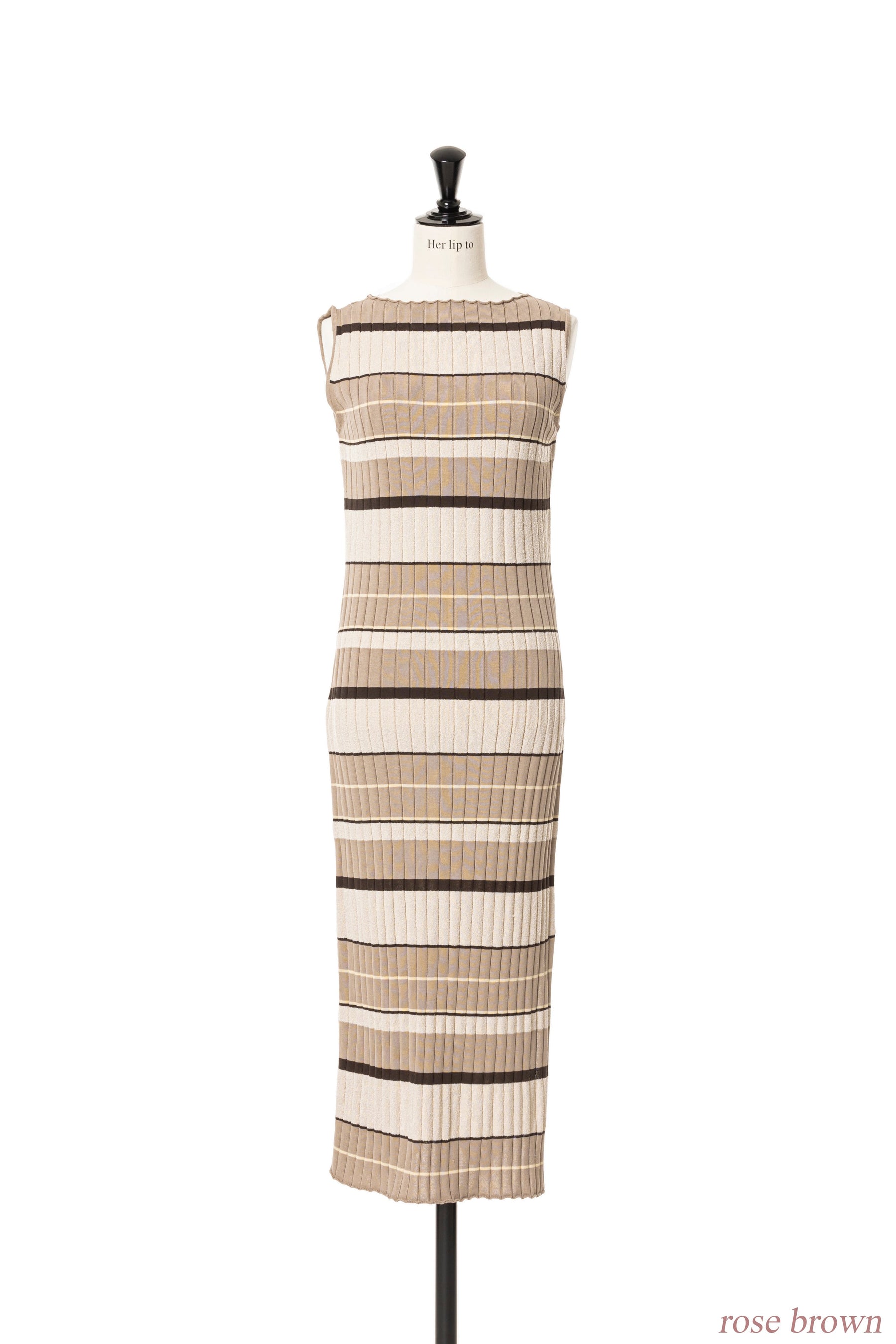 Herlipto Stripe Ribbed-Knit Midi Dress