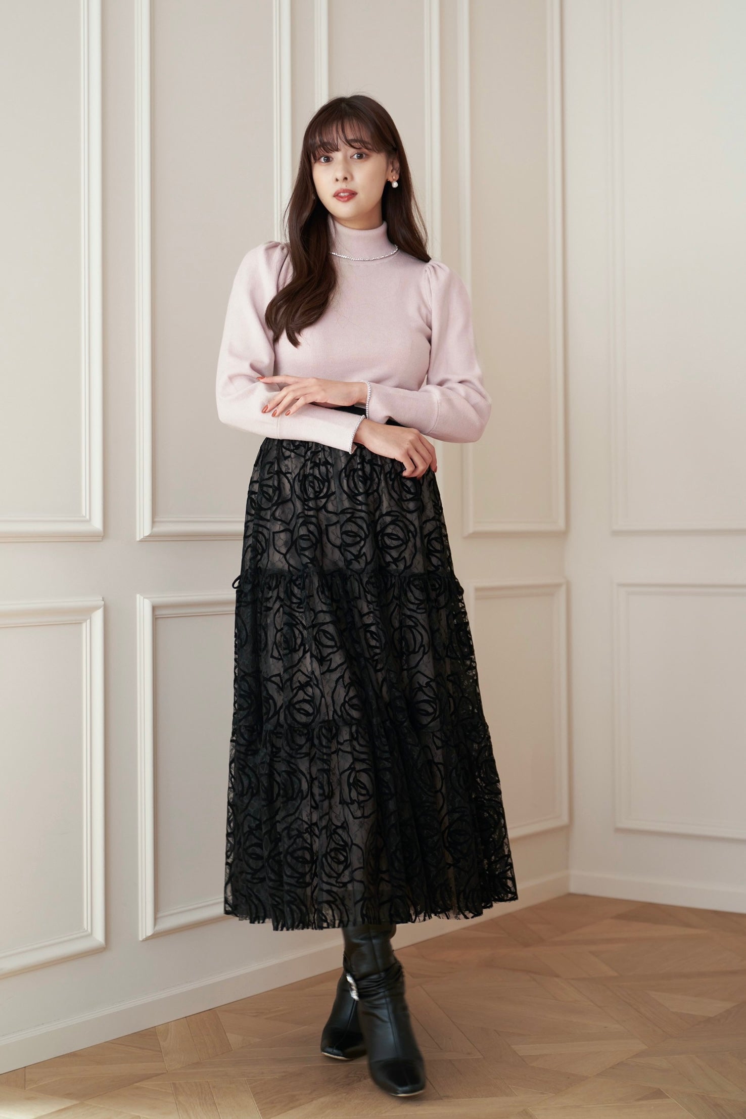 30%OFF SALE セール her lip to / Rosa Lace Tiered Skirt Mサイズ