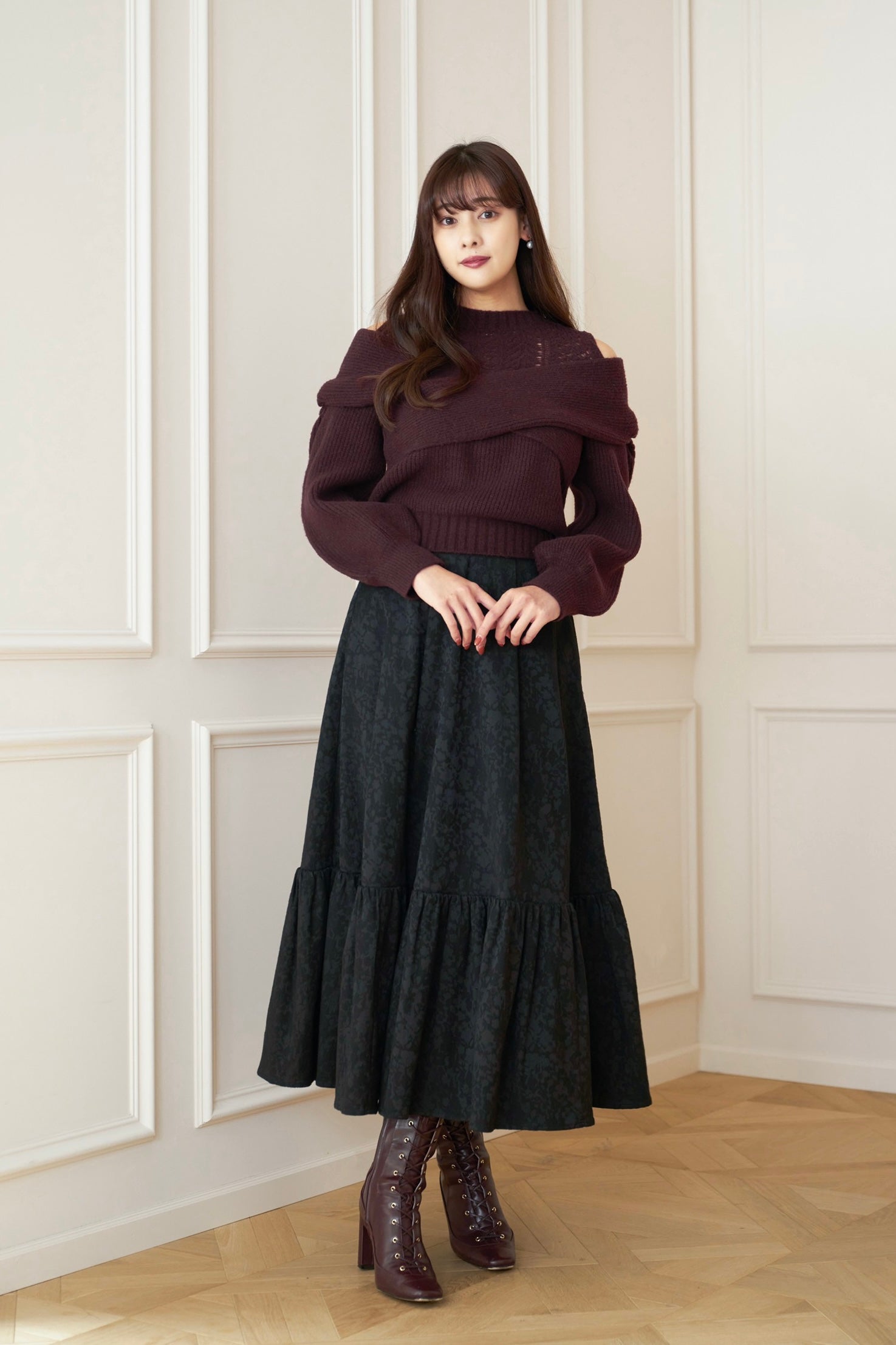 緑林シリーズ herlipto Madeline 2Way Knit Pullover | tatihome.com