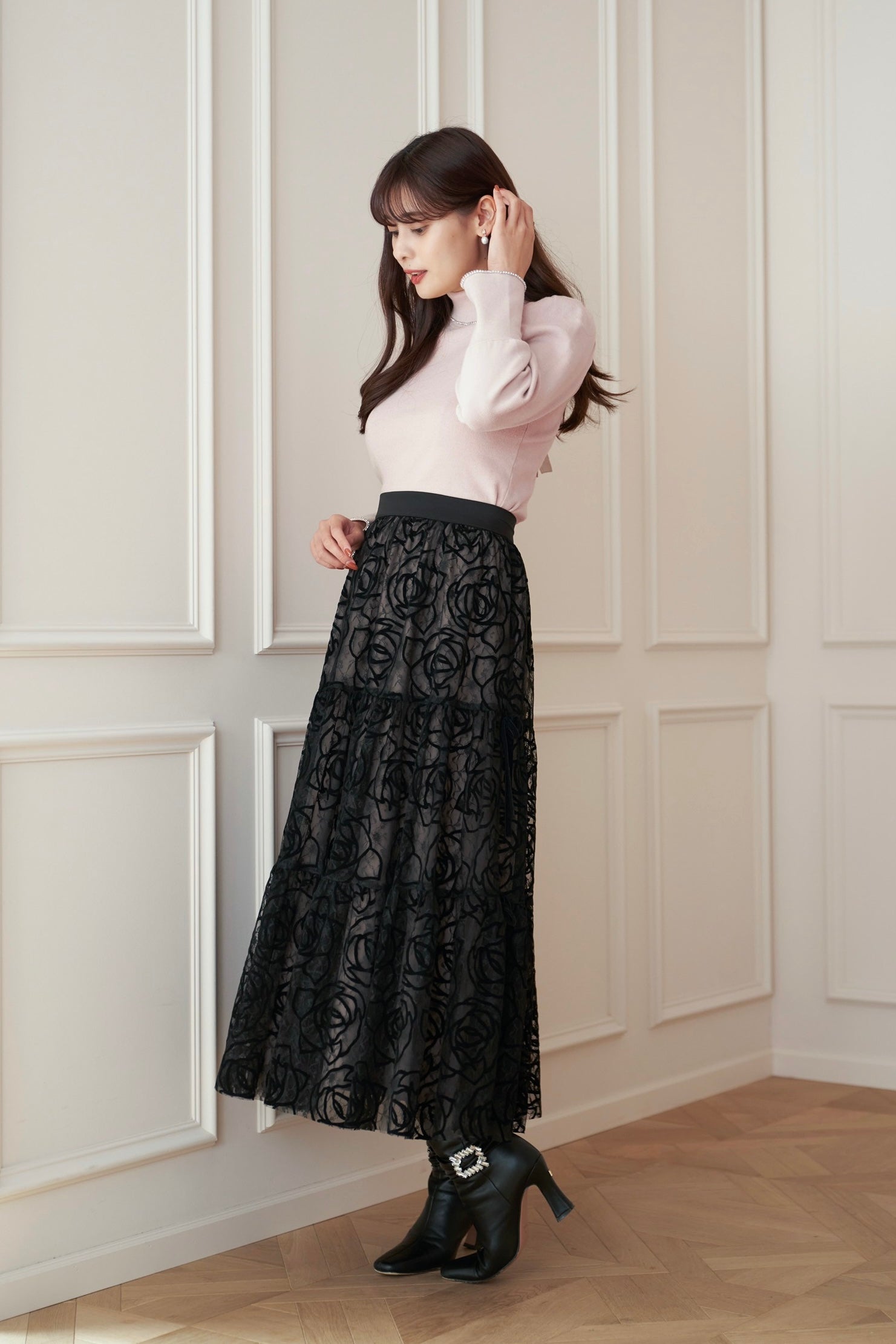 her lip to Rosa Lace Tiered Skirtスカート