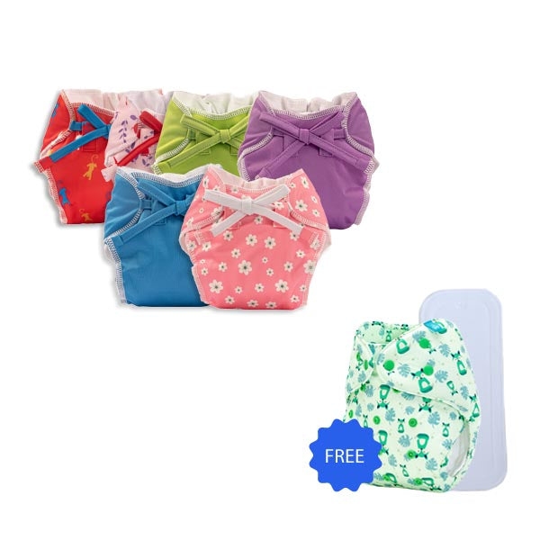 PEUBUD Waterproof / Reusable Plastic Diapers Cover / Pants Worn Over Diapers  For 0-6 Month (Pack Of 6) - Buy Baby Care Products in India