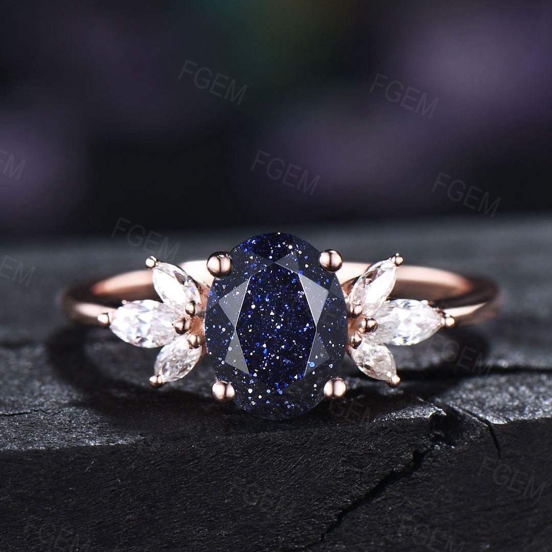 Blue sandstone shop engagement ring