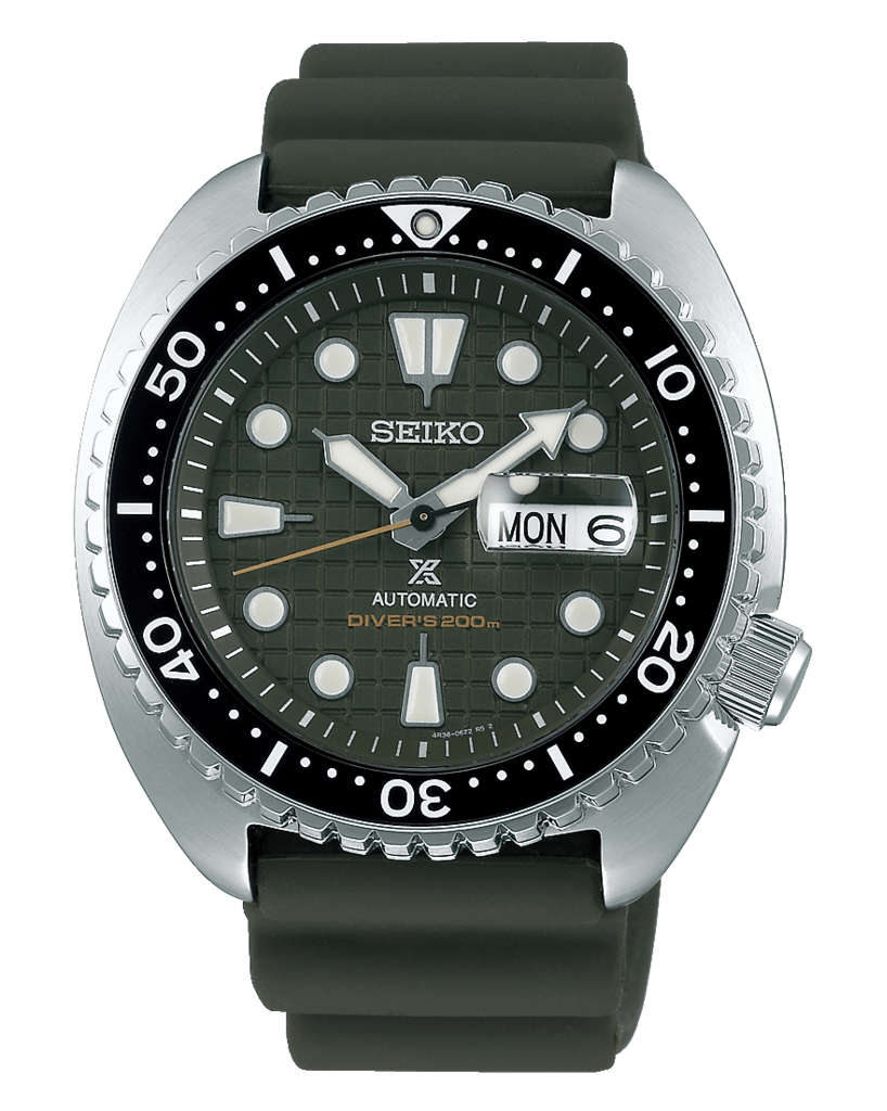 Seiko Prospex King Turtle Divers Green Dial Silicone Strap SRPE05K1 – Carat  Jewellers