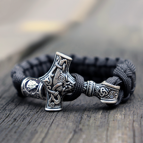 Buy Leather Wrap Viking Bracelet, Thor's Hammer Bracelet, Mjolnir, Viking  Norse Mythology, Nordic Bracelet Men, Mens Jewelry Online in India - Etsy