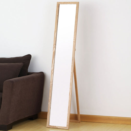 light wood standing mirror