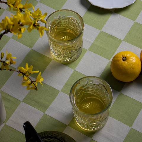 Table Label Groen Geblokt Tafelkleed