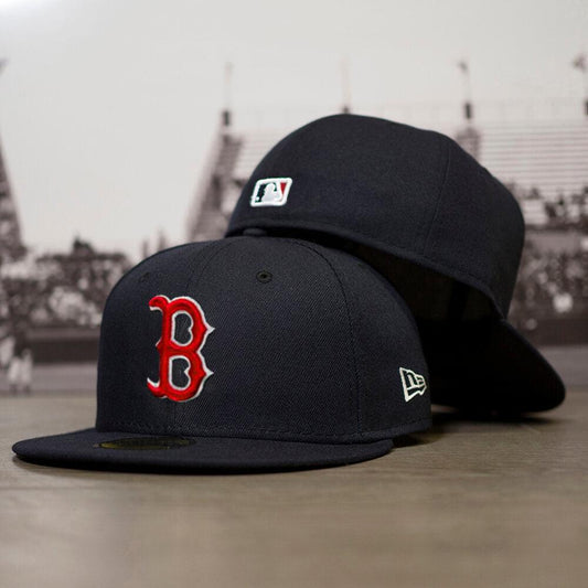 New Era 59Fifty MLB Basic Boston Red Sox Fitted Gray/Black Headwear Cap (7  1/8)