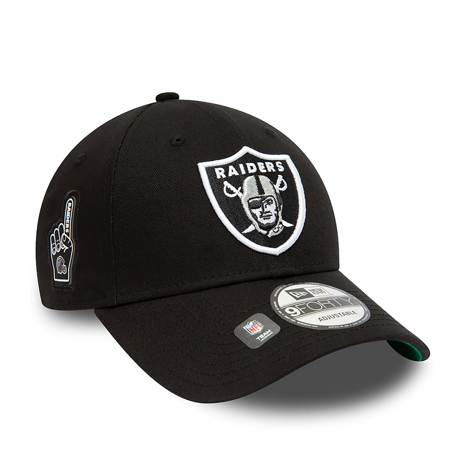 NEW ERA 9FORTY LAS VEGAS RAIDERS TEAM SIDE PATCH BLACK CAP – FAM