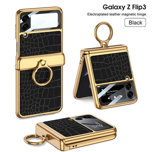 Stylish French Style Flower Ring Phone Case for Samsung Galaxy Z Flip4 –
