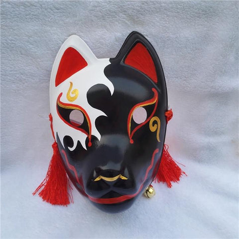 black & white kitsune mask