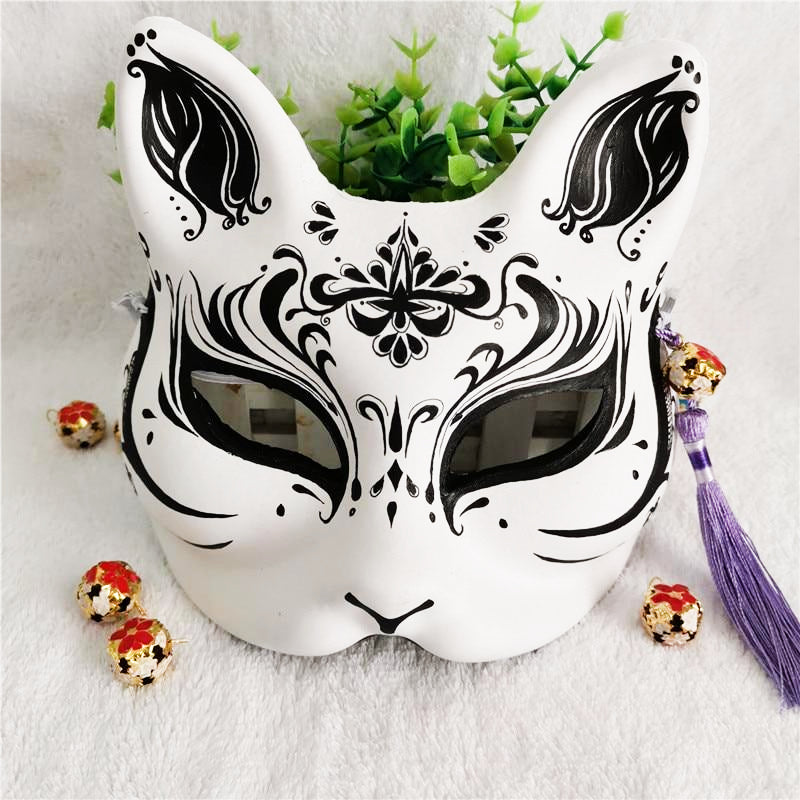 Fox Kitsune Mask Black – Japanese Oni Masks
