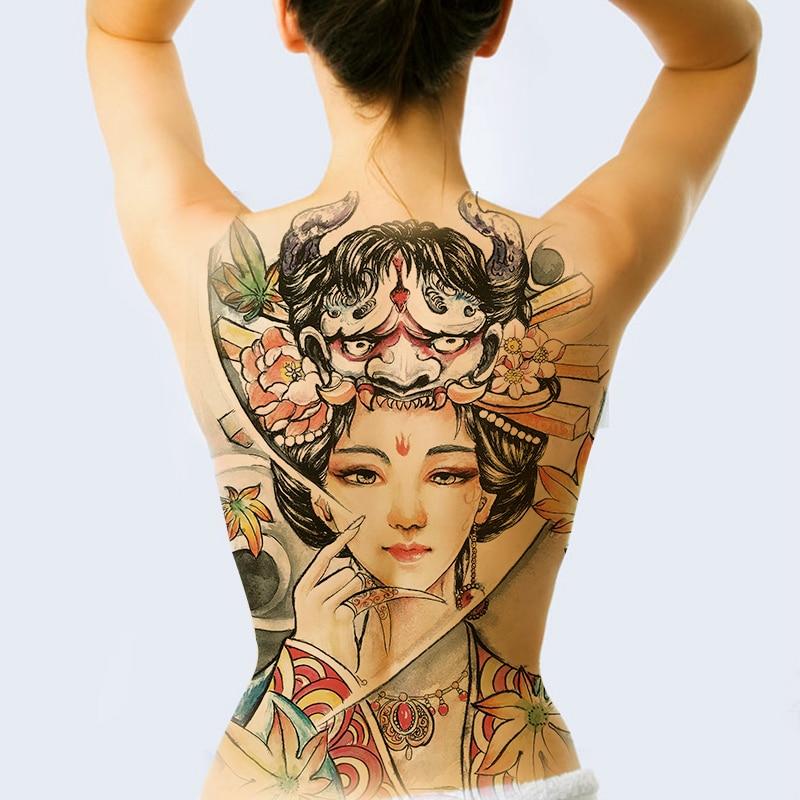 Japanese Geisha With Landscape Tattoo on Her Back and Pink Orchids Japan  Posters - Etsy