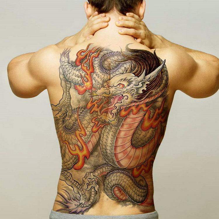Temporary Tattoos Dolphin Backpiece 2x2 Inch  Etsy Canada  Yakuza tattoo Japanese  tattoos for men Japanese tattoo designs