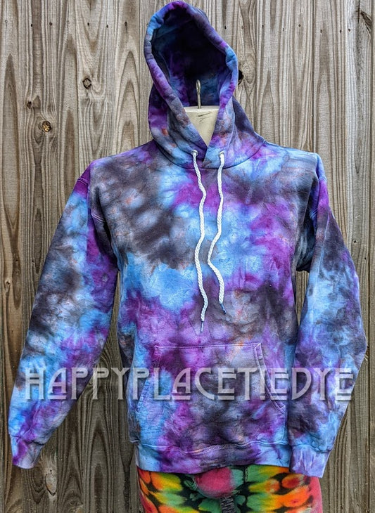 Happy Place Zip Up Tie Dye Camp Sweatshirt