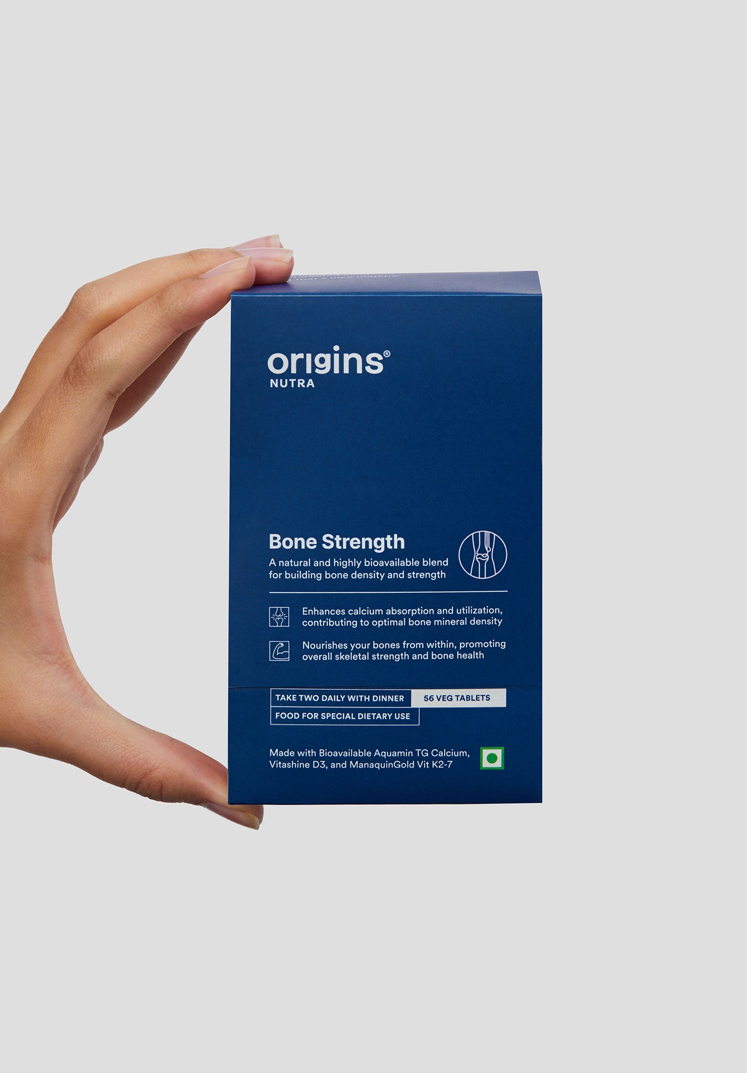 front image of origins nutra bone strength supplement