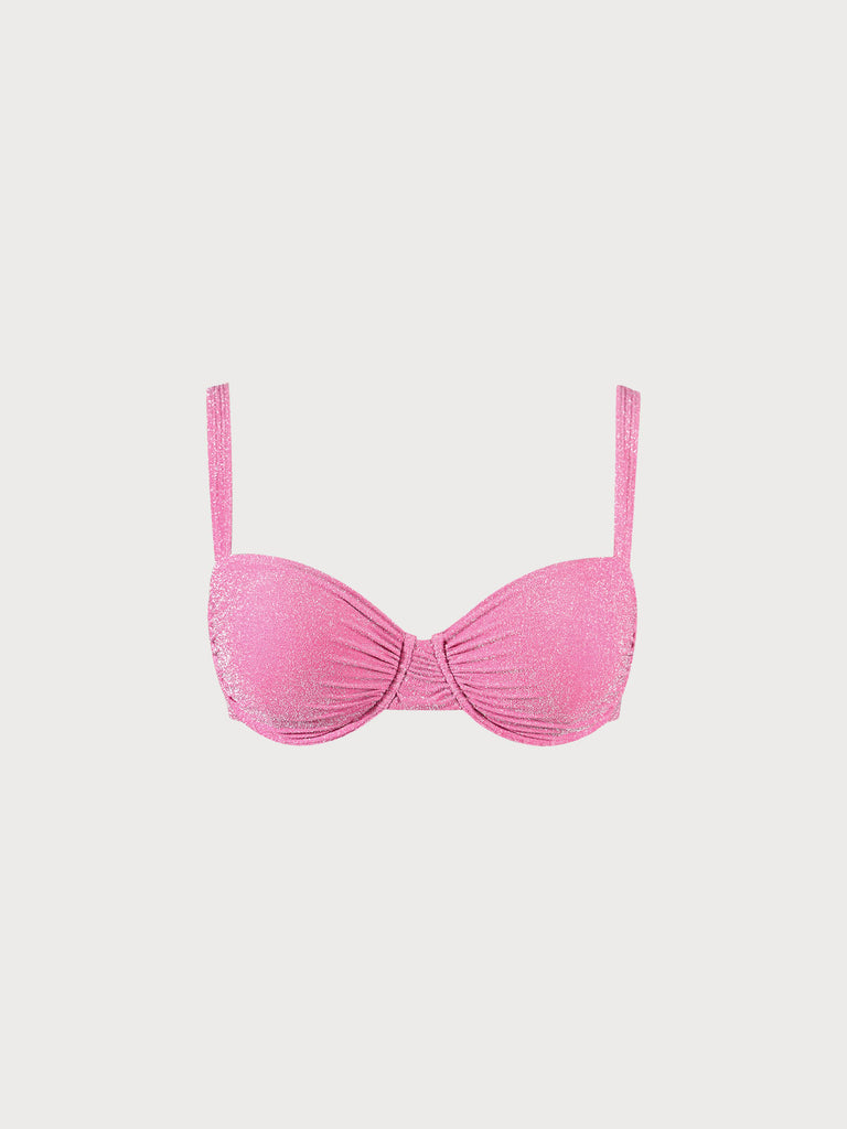 Pink Lurex Bikini - Hot Pink Bikini Top - Underwire Bikini Top - Lulus